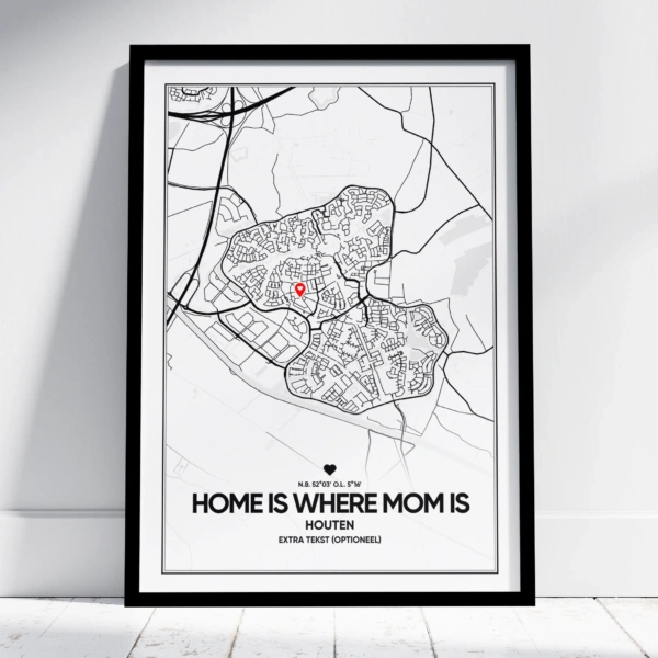 Moederdag city map poster met kader