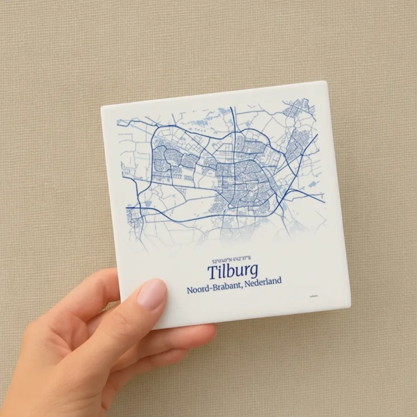 Stadskaart tegeltje Delfts blauw
