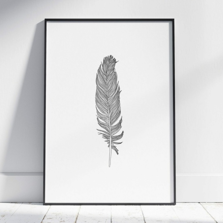 Poster geïllustreerde veer