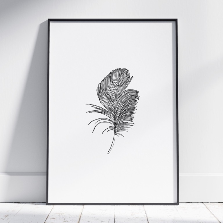 Poster geïllustreerde veer