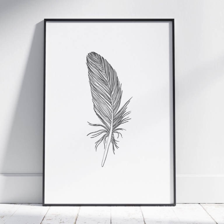 Poster geïllustreerde veer