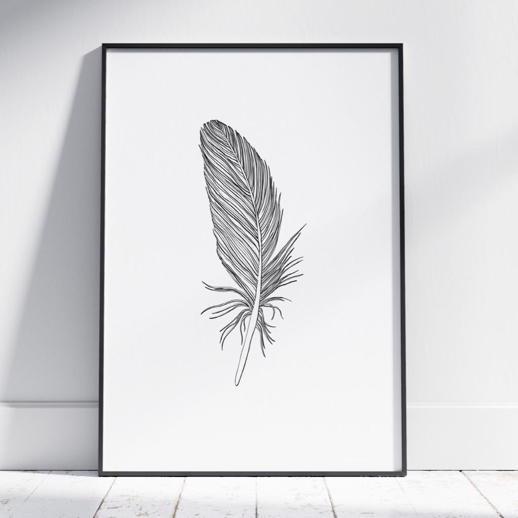 Poster geïllustreerde veer