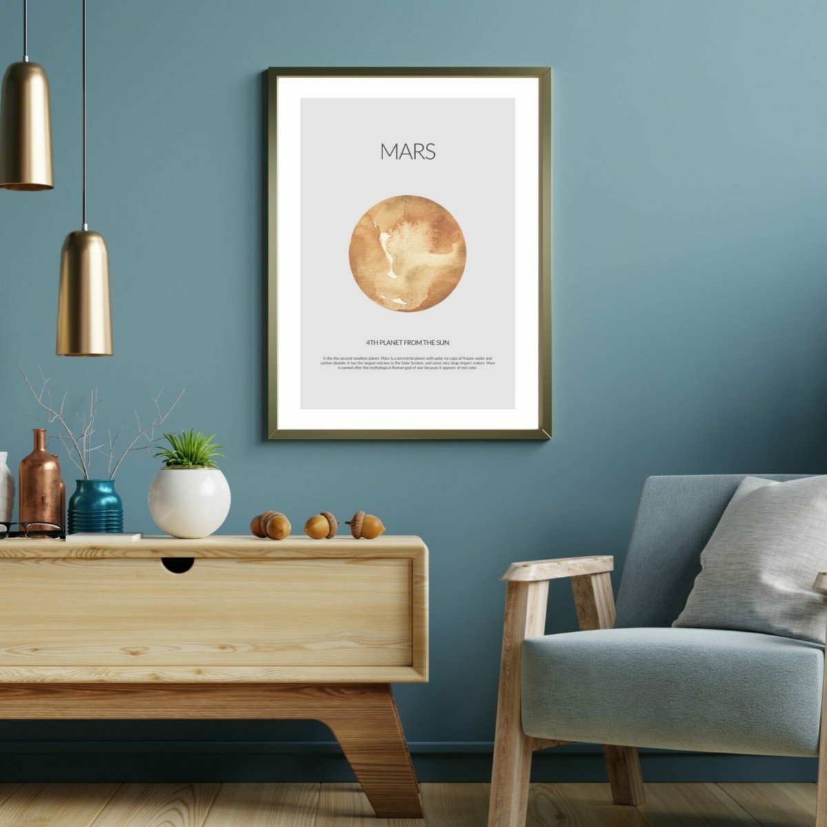 Poster Mars woonkamer
