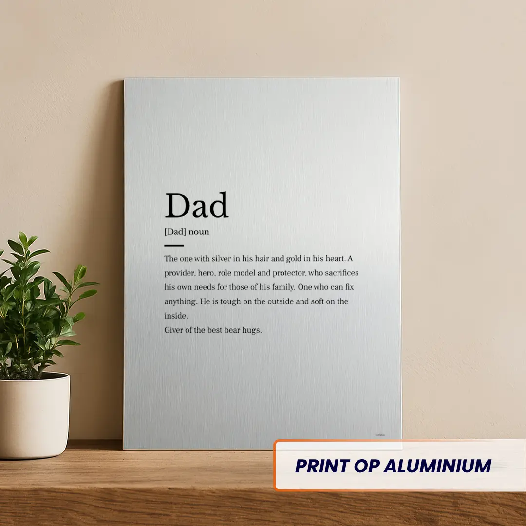 Dad woordenboek aluminium print