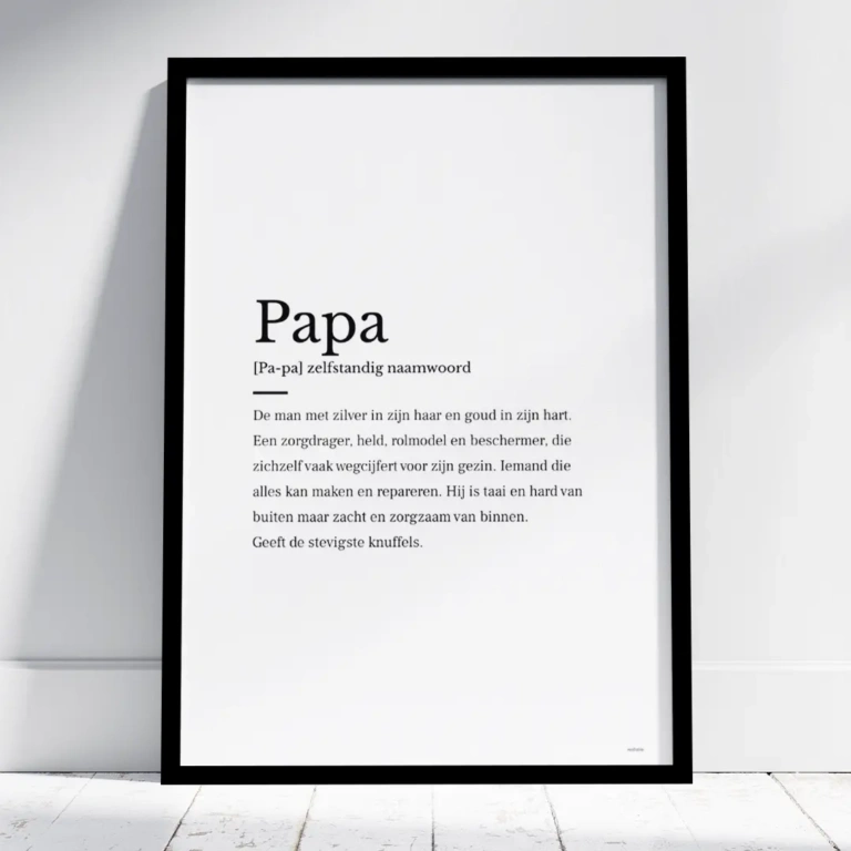 Papa vaderdag woordenboek poster