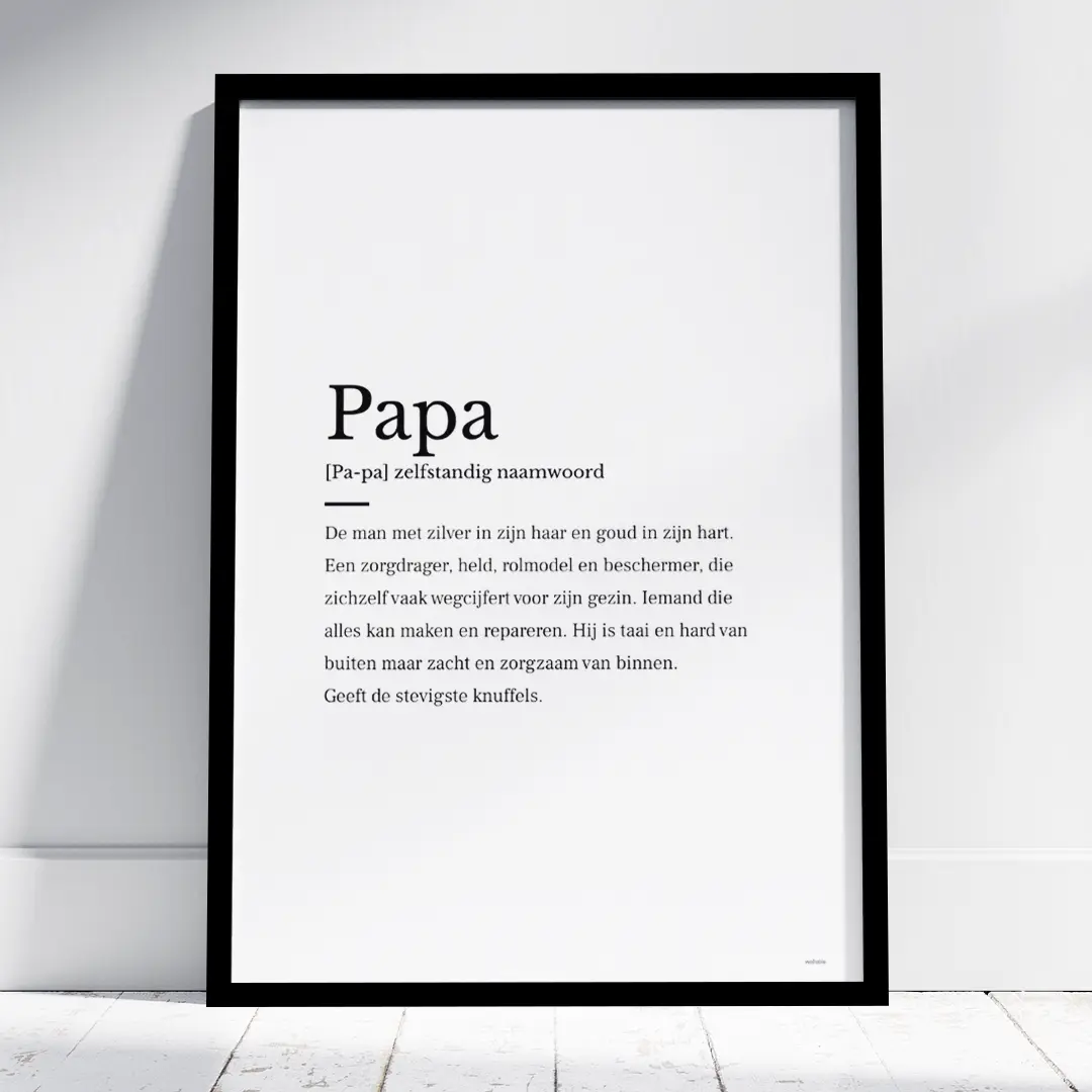 Papa vaderdag woordenboek poster Papa vaderdag woordenboek poster