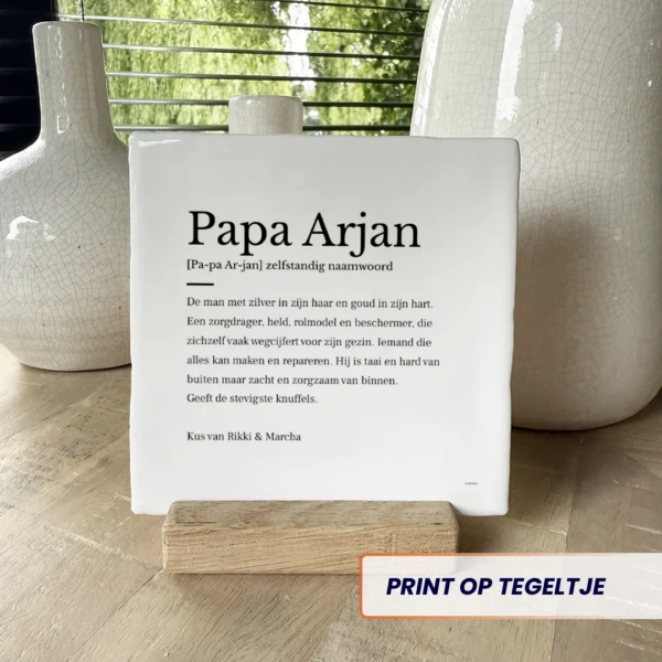 Papa woordenboek tegeltje