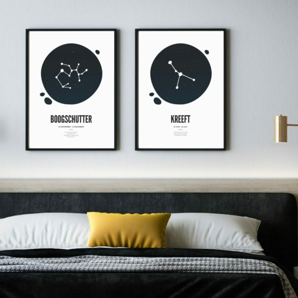 Boogschutter en Kreeft sterrenbeeld poster