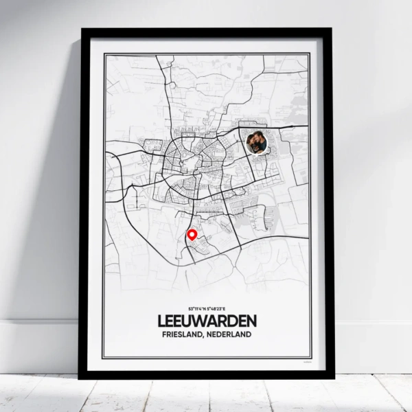 stadskaart Leeuwarden poster