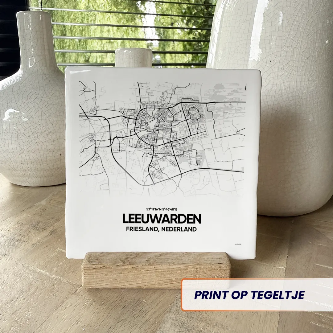 stadskaart Leeuwarden tegeltje