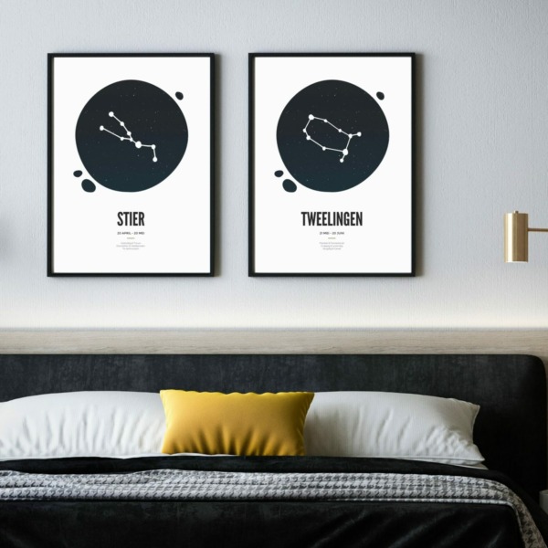 Stier en Tweelingen sterrenbeeld poster