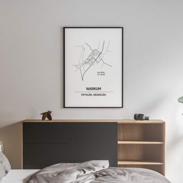 Warkum stad poster muur