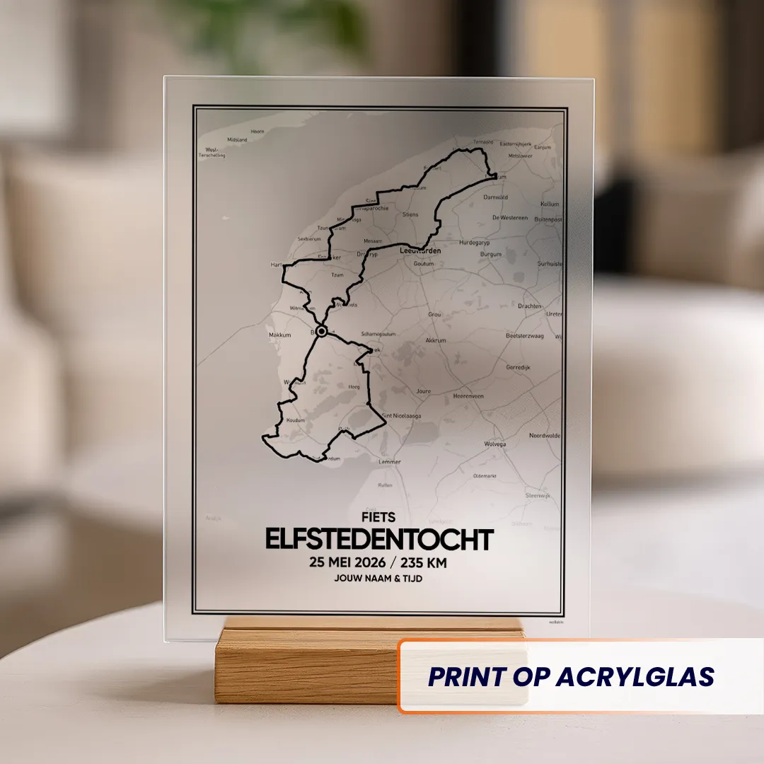 Fiets Elfstedentocht 2026 acrylglas print