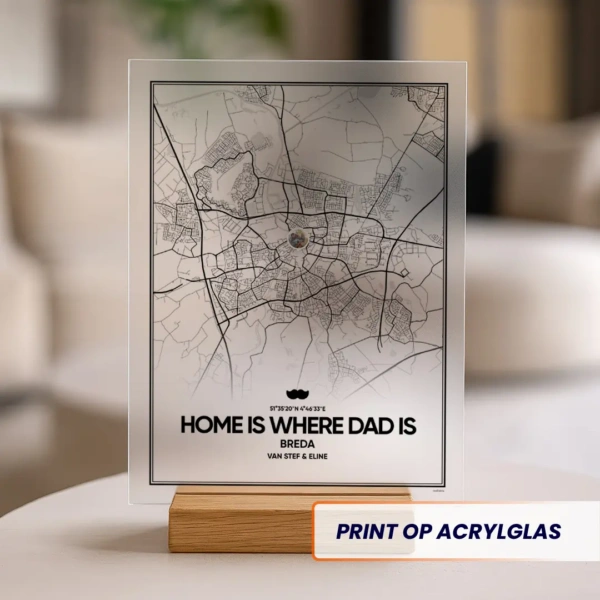 Origineel Vaderdag Cadeau – Gepersonaliseerde Stadskaart op Aluminium - Image 2