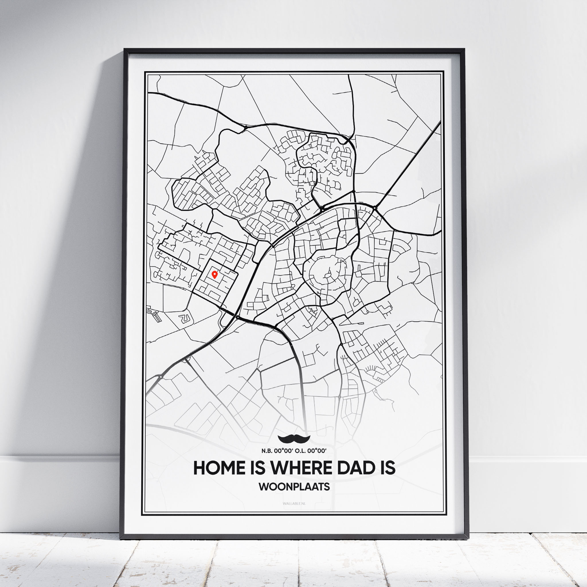 Vaderdag city map poster Wallable