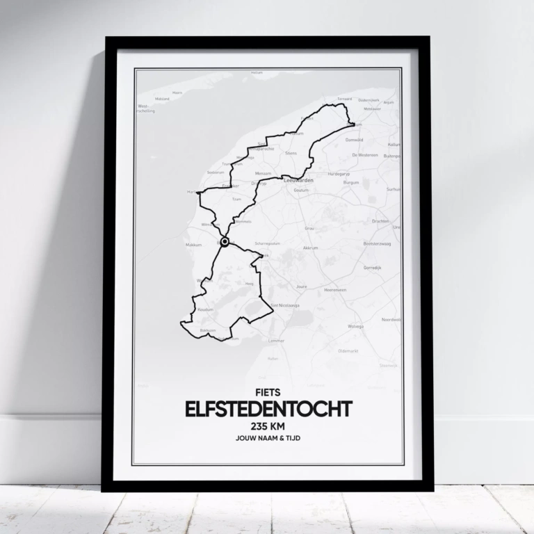 Fiets elfstedentocht print met jaartal naar keuze