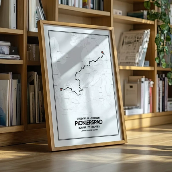 Pionierspad route poster in eiken lijst