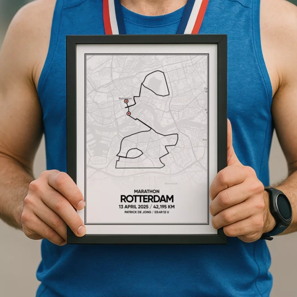 Hardloper krijgt Rotterdam Marathon 2025 Poster