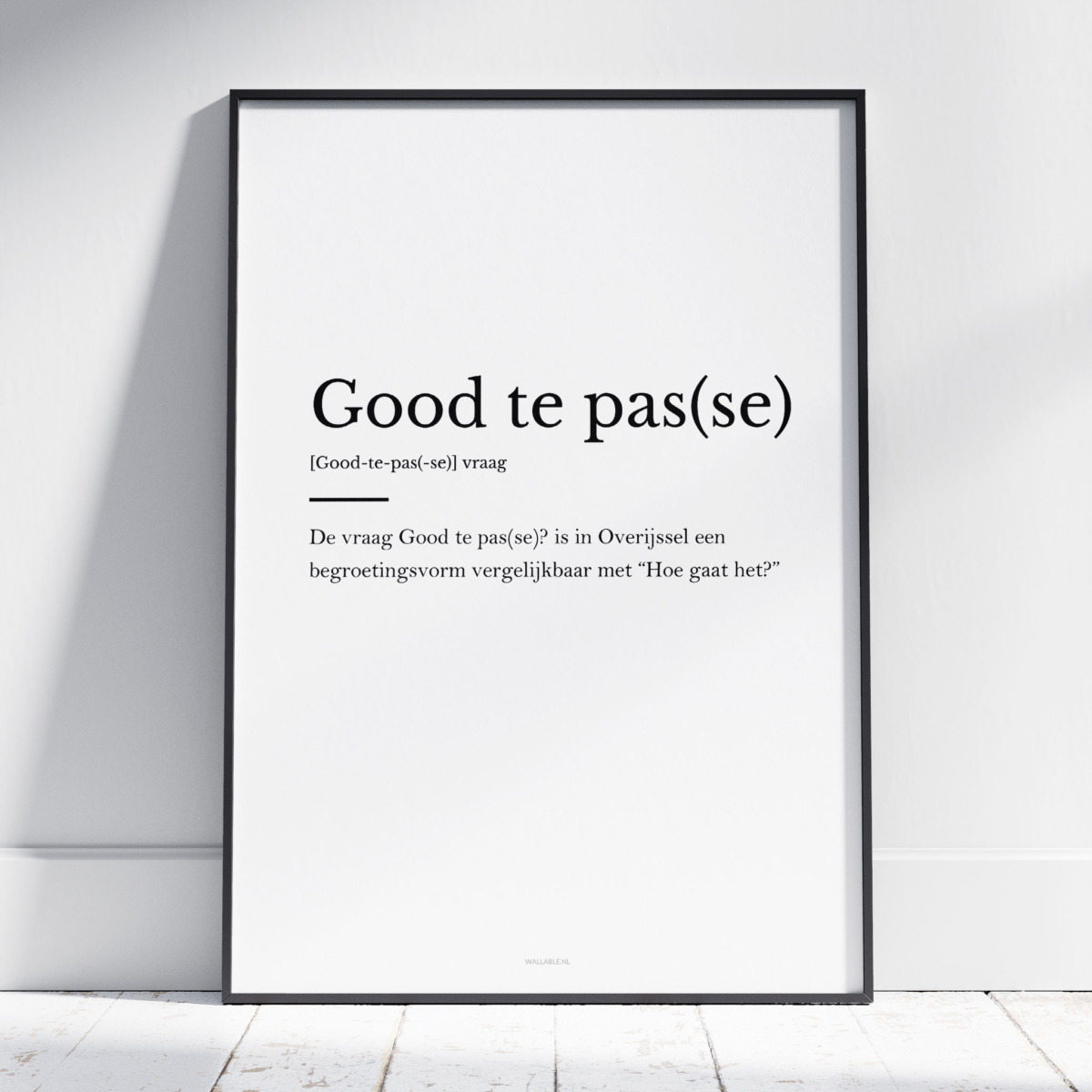 Good te pas(se) poster