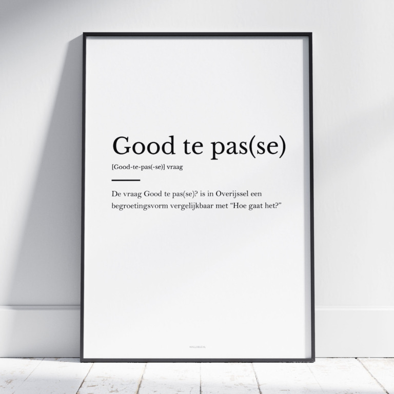 Good te pas(se) poster