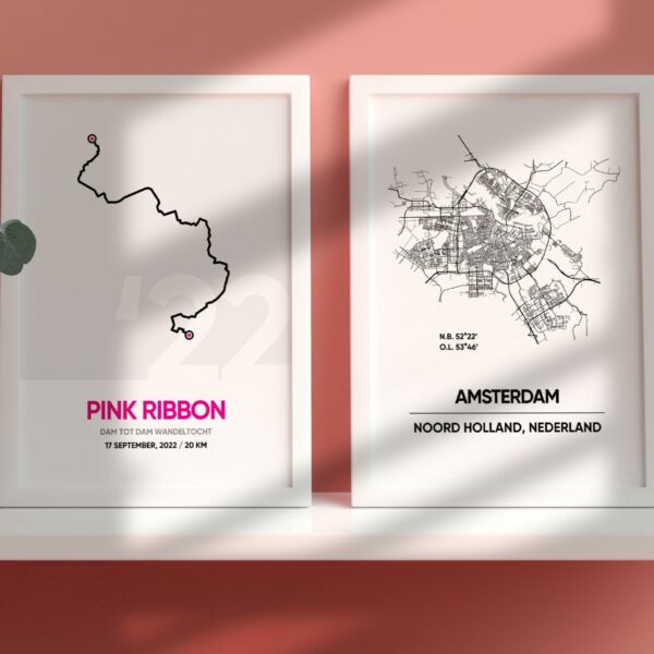2022 Pink Ribbon 20KM Dam tot Dam wandeltocht poster