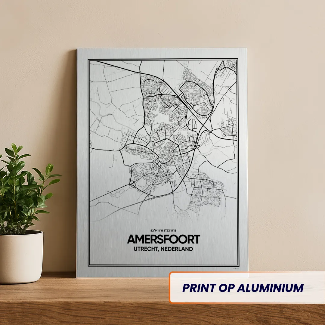 stadskaart Amersfoort aluminium print