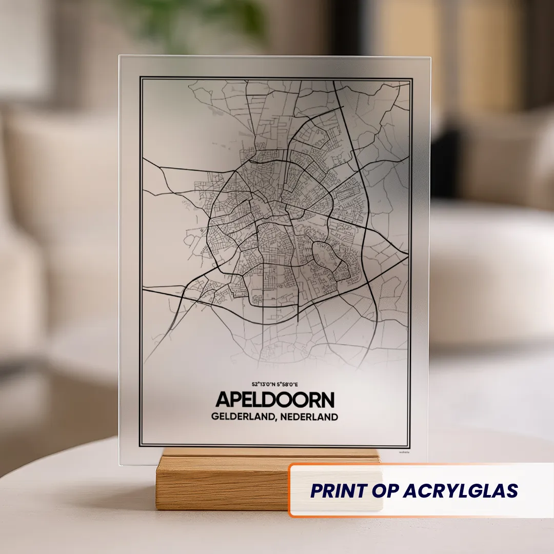 stadskaart Apeldoorn acrylglas print