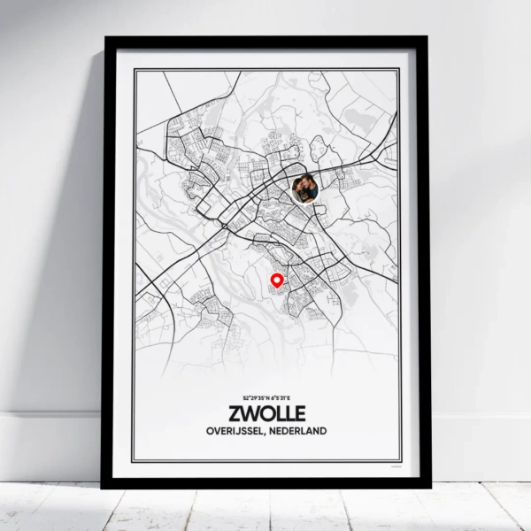stadskaart Zwolle poster
