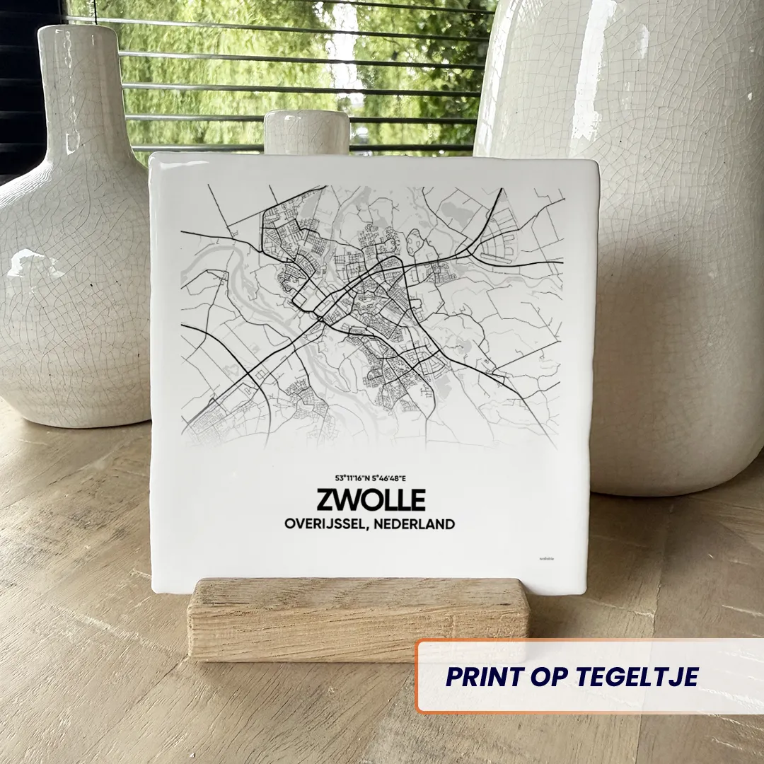 stadskaart Zwolle tegeltje