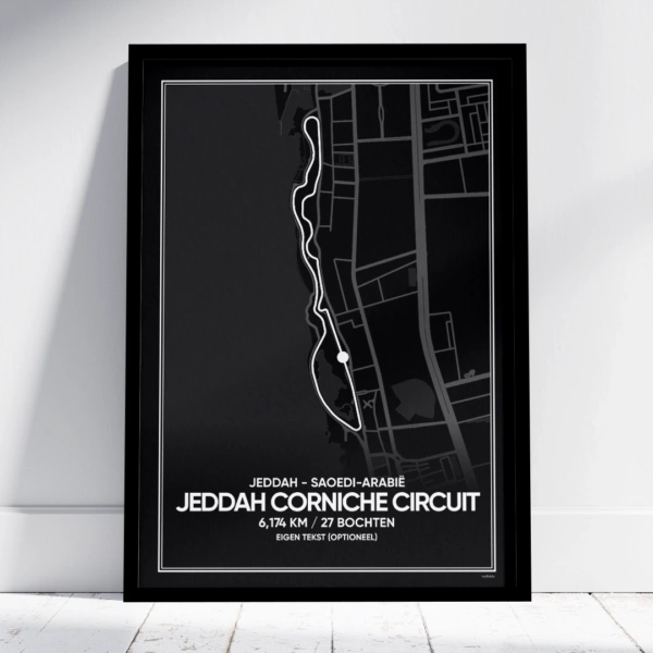 Jeddah Corniche Circuit poster zwart