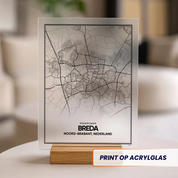 Stadskaart Breda acrylglas print