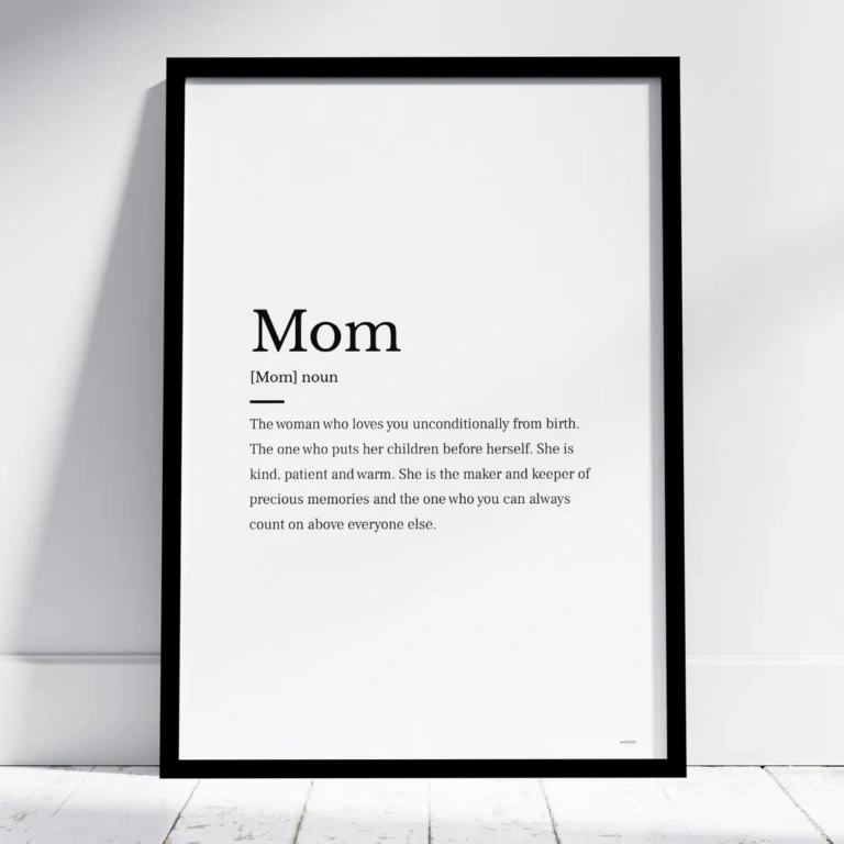 Mom poster met de naam van je moeder. Persoonlijk moederdag kado.