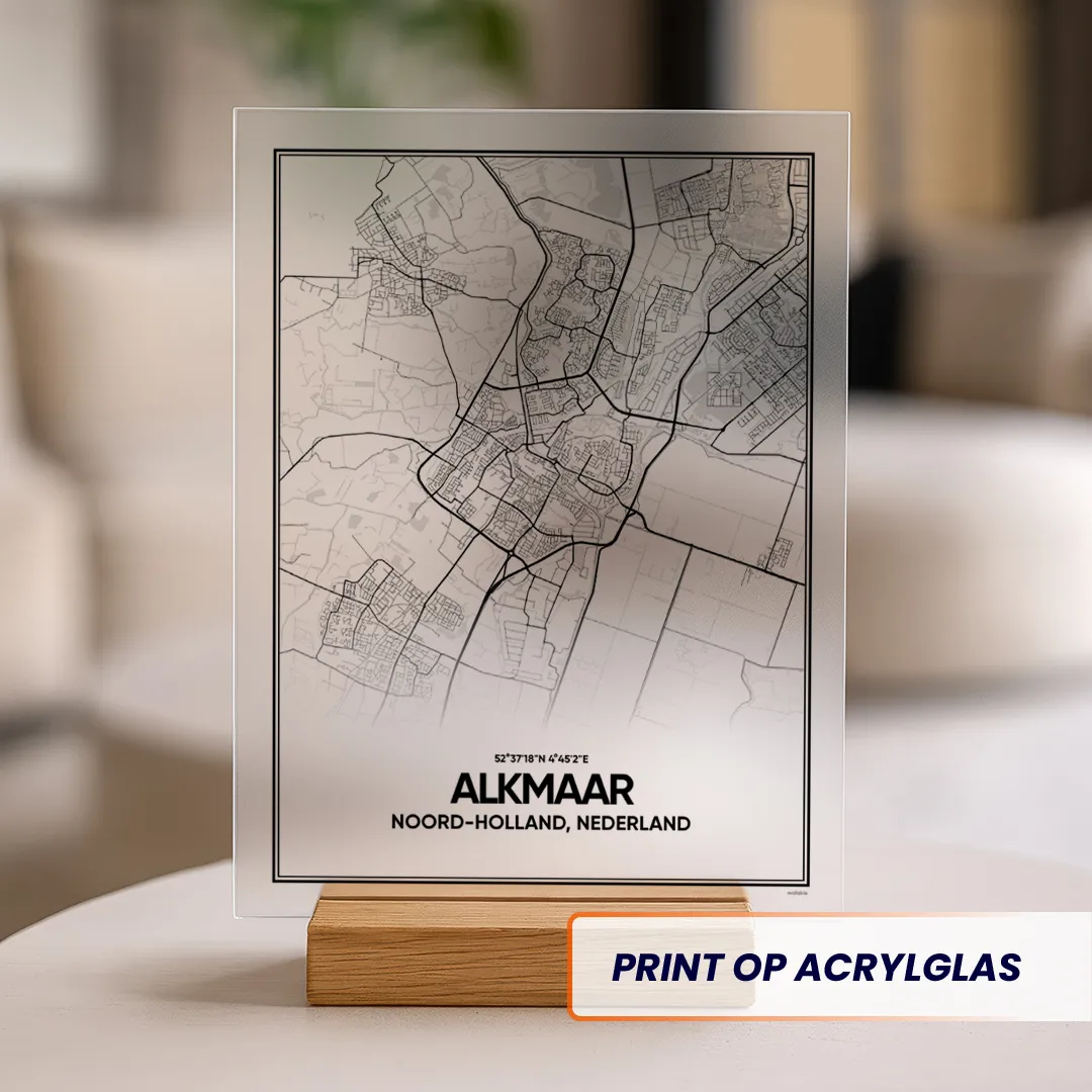 stadskaart Alkmaar acrylglas print