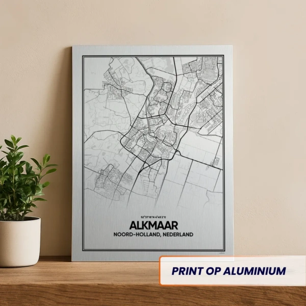 stadskaart Alkmaar aluminium print