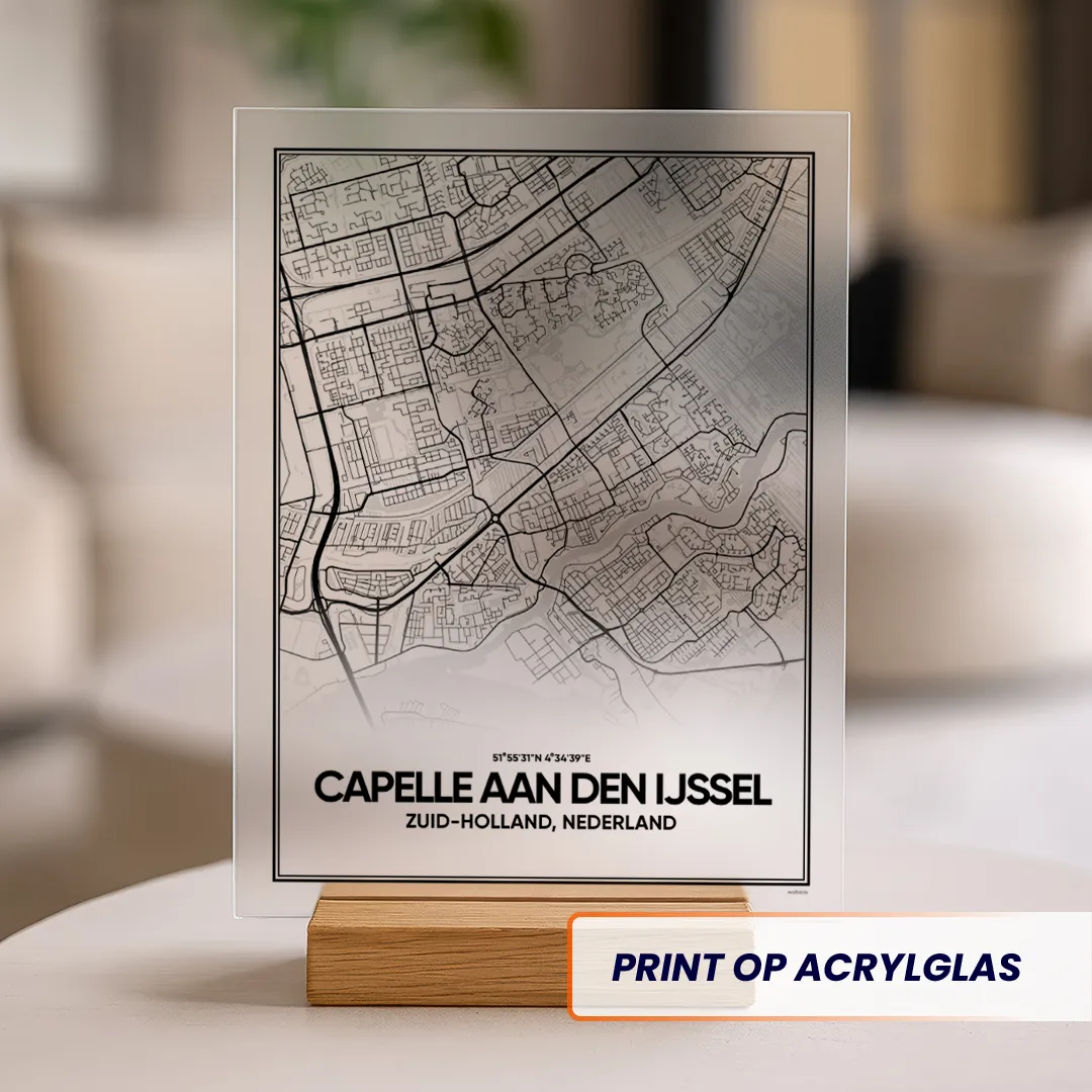 stadskaart Capelle aan den IJssel acrylglas print