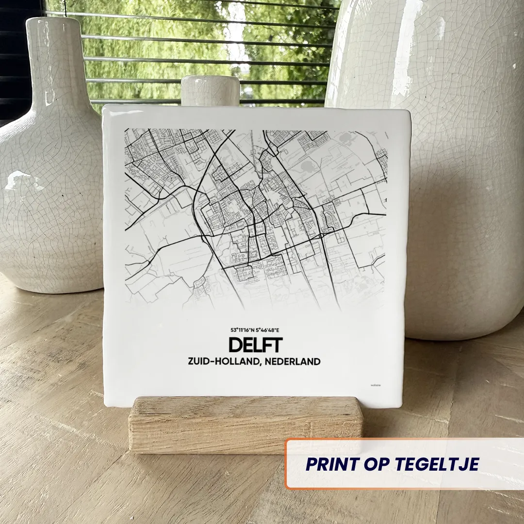 stadskaart Delft tegeltje