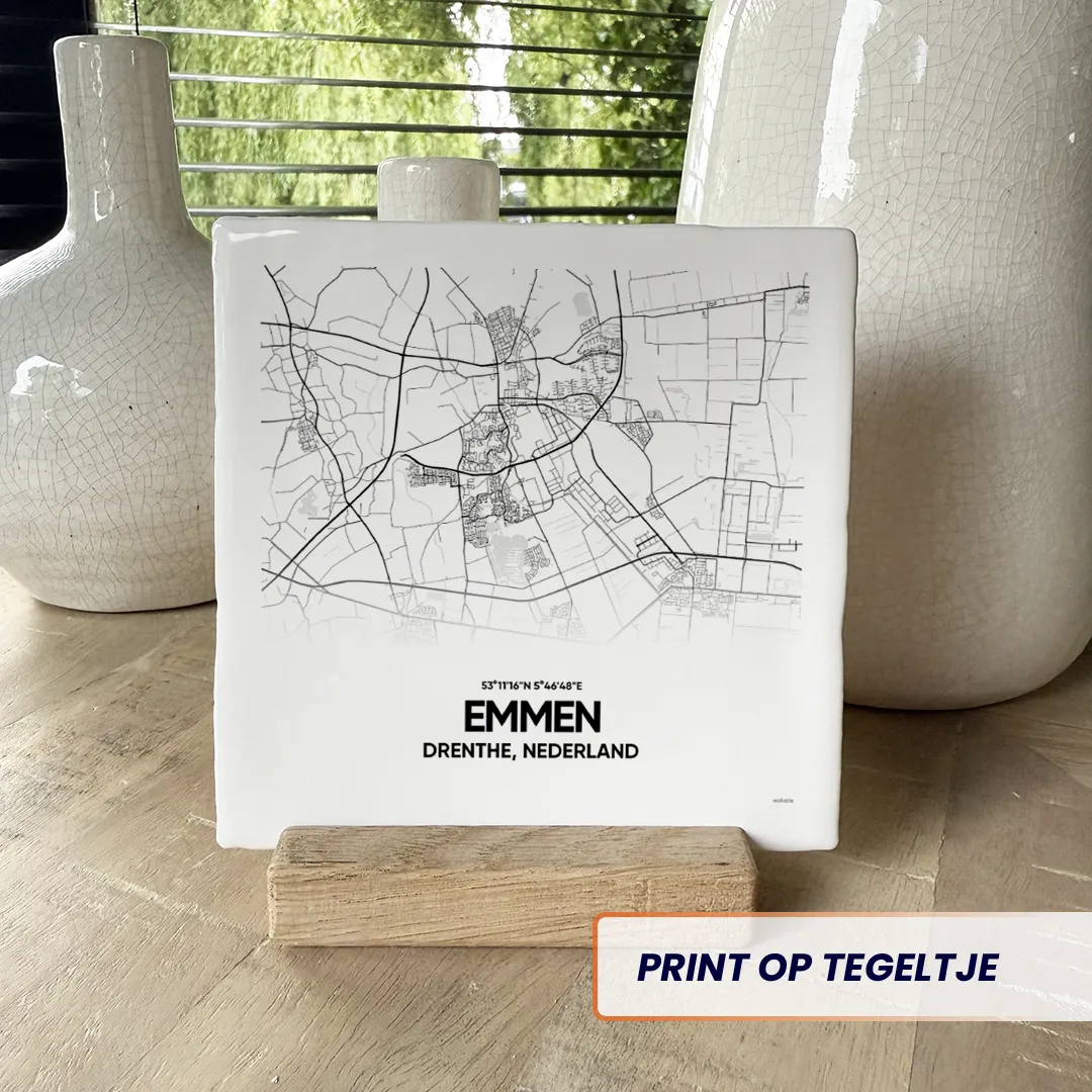 stadskaart Emmen tegeltje