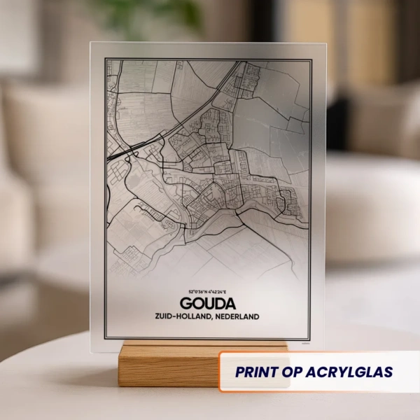 stadskaart Gouda acrylglas print