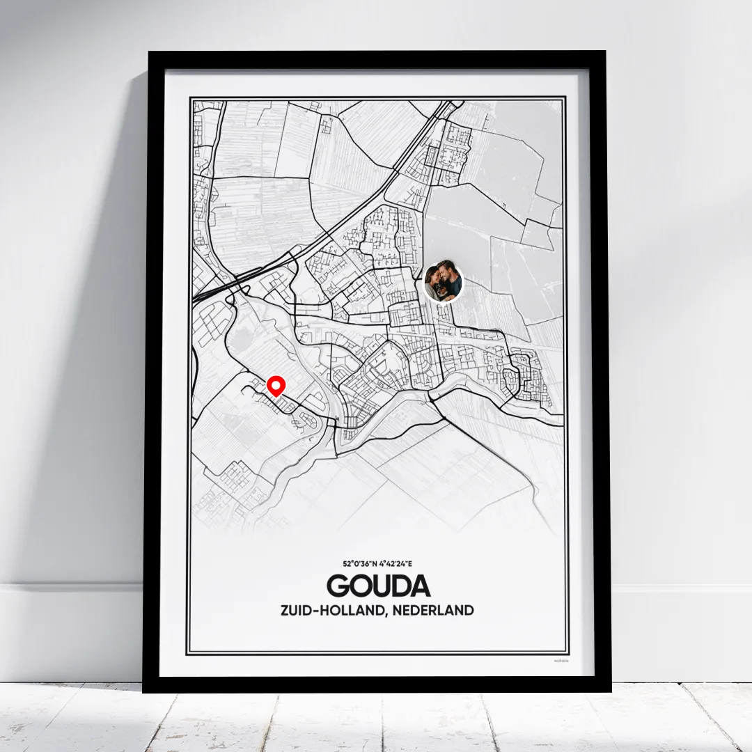 stadskaart Gouda poster stadskaart Gouda poster