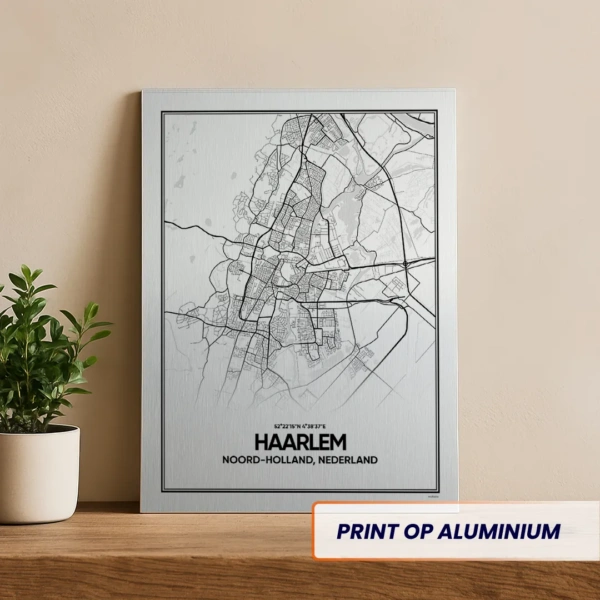 stadskaart Haarlem aluminium print