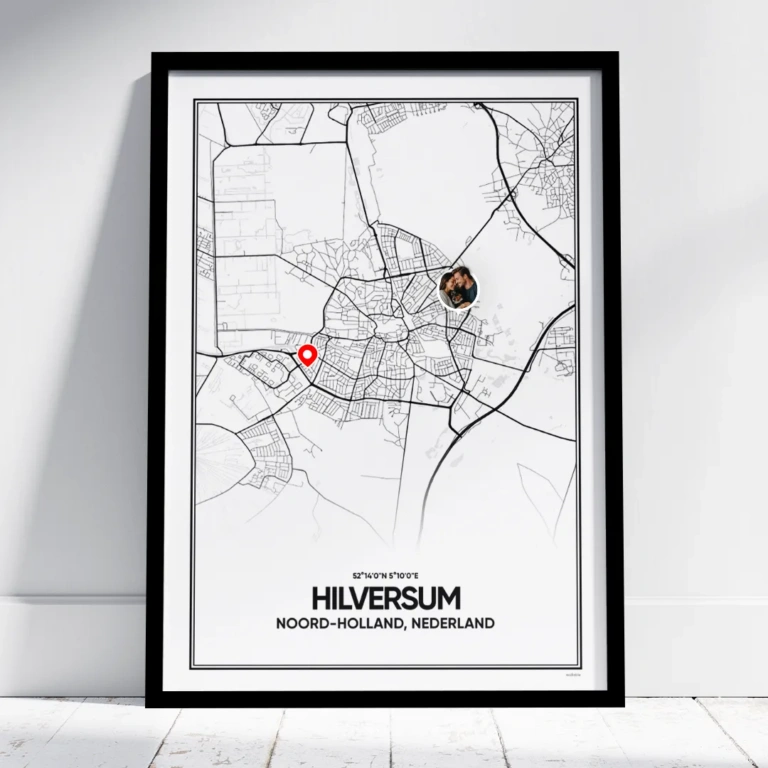 stadskaart Hilversum poster