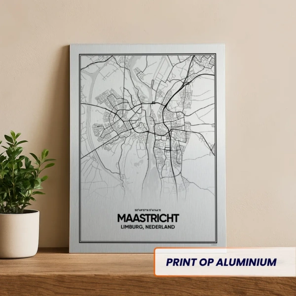 stadskaart Maastricht aluminium print