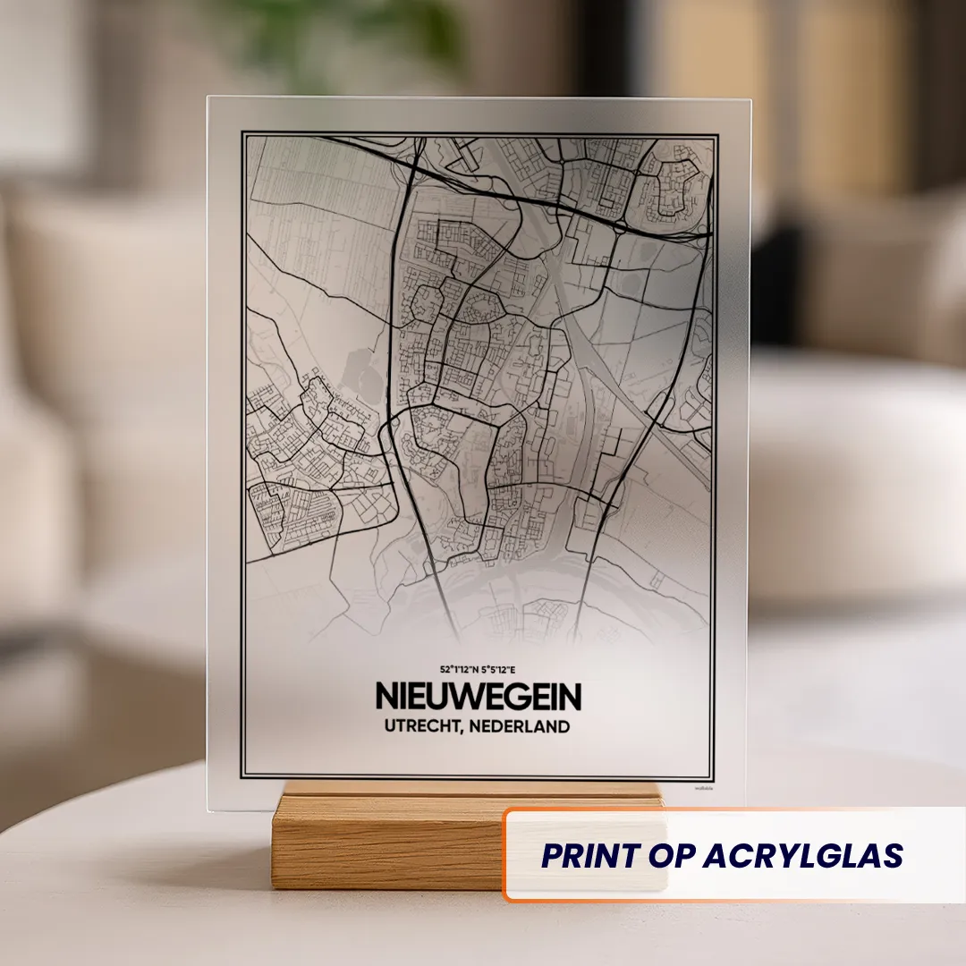 stadskaart Nieuwegein acrylglas print