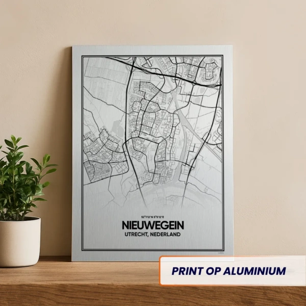 stadskaart Nieuwegein aluminium print