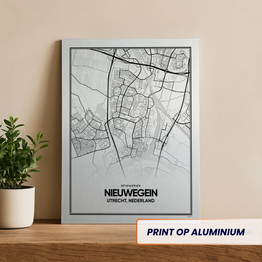 stadskaart Nieuwegein aluminium print