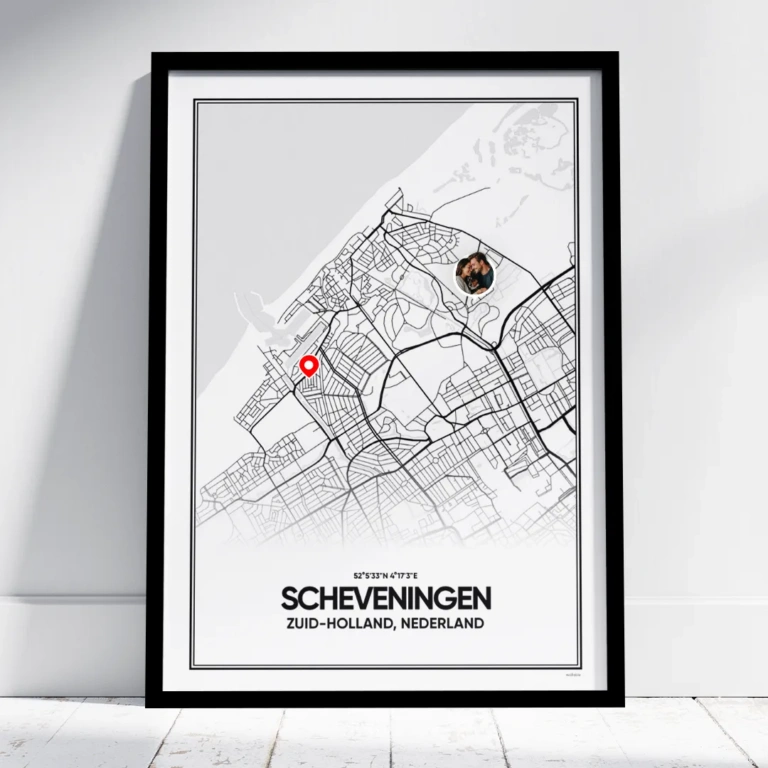 stadskaart Scheveningen poster