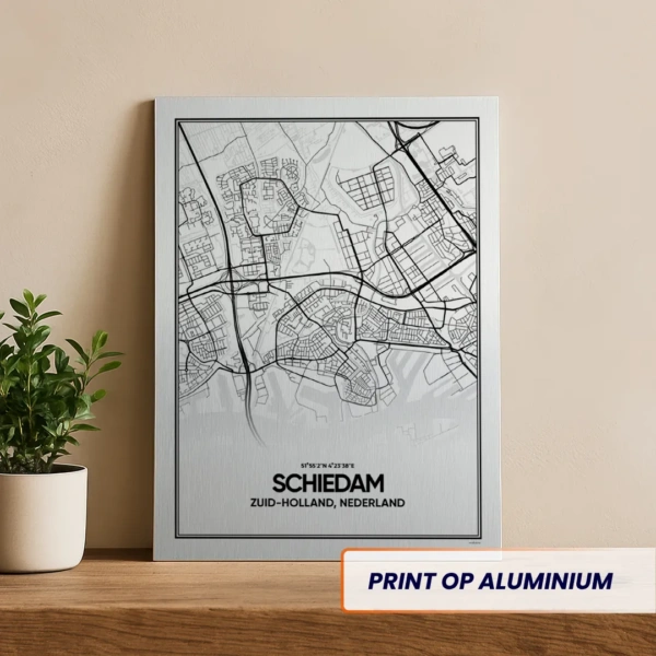 stadskaart Schiedam aluminium print