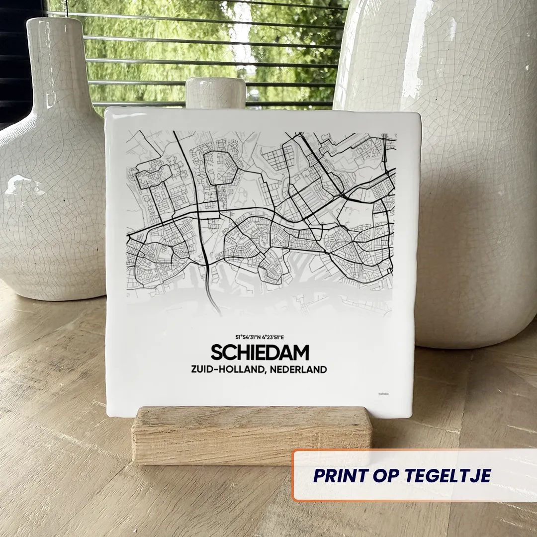 stadskaart Schiedam tegeltje