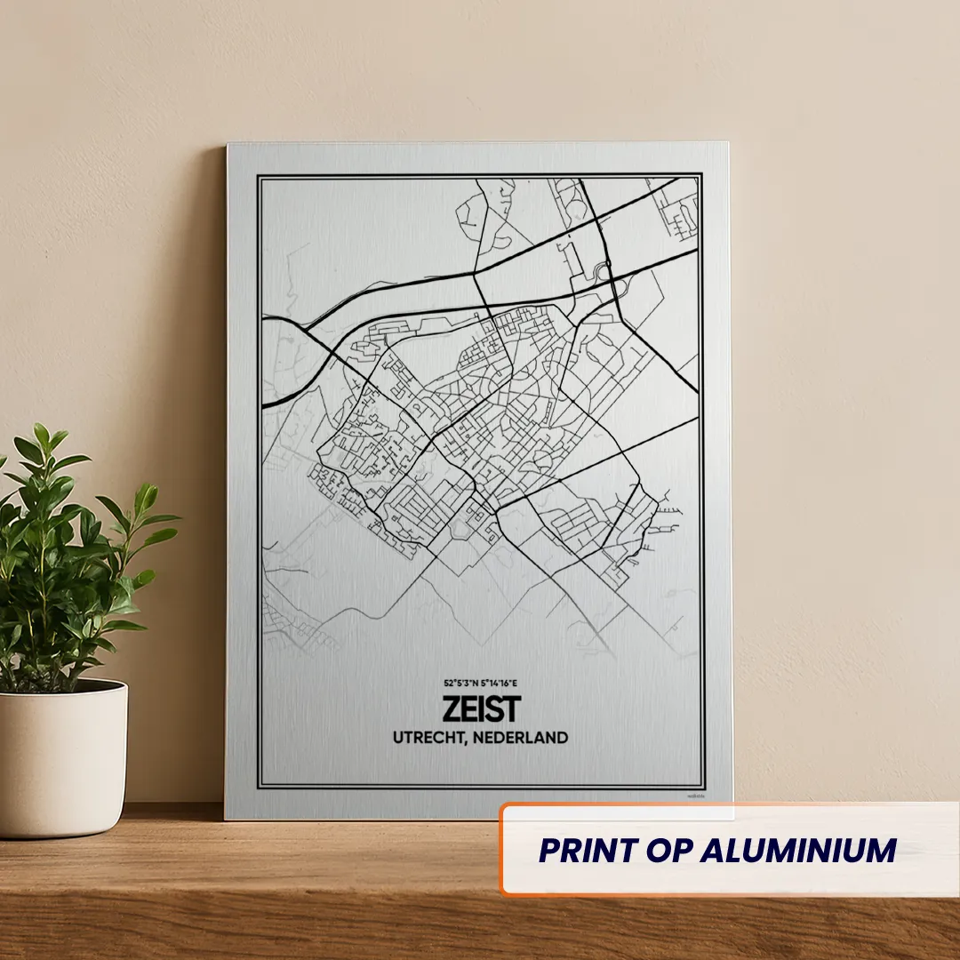 stadskaart Zeist aluminium print