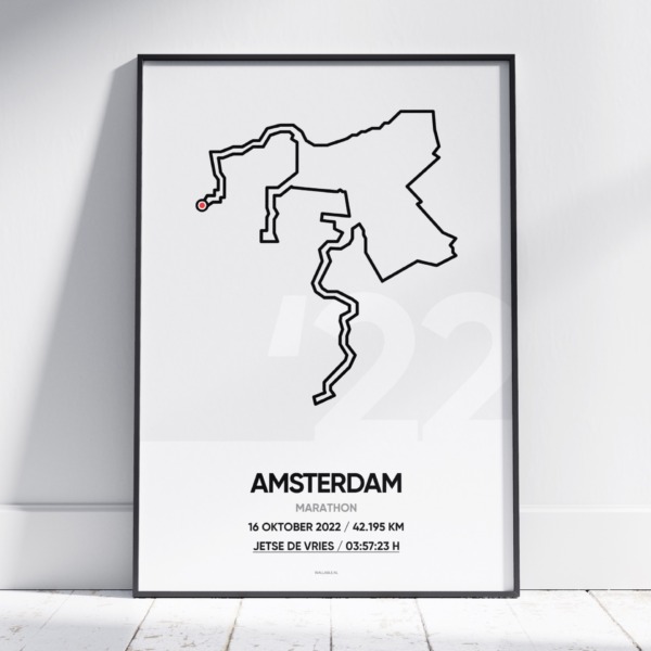 2022 Marathon Amsterdam Poster gepersonaliseerd